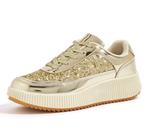 Tênis de plataforma LUCKY STEP Rhinestone, moda feminina