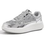Tênis de plataforma LUCKY STEP Rhinestone, moda feminina