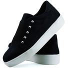 Tênis Elástico Preto Feminino Salto Plataforma Social Esportivo Solado PVC material sintético