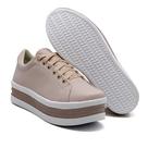 Tênis fem Casual Cadarços Siena flat form Plataforma Confortável