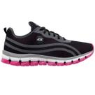 Tênis Feminino Academia Asc Lege 21 Leve e Confortável Cor Preto Cinza e Rosa