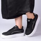 Tênis Feminino Academia Confortável Casual Antiderrapante Branco e Preto Esportivo