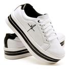 Tênis Feminino Bordado Fé Branco Salto Plataforma Anabela Casual Dia a Dia Tênis Feminino Bordado Fé Branco Salto Plataforma Anabela Casual Dia a Dia