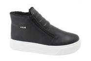 Tênis Feminino Botinha Preto Quiz 682350 Com pêlo Lã Interno super Leve Tênis Feminino Botinha Preto Quiz 682350 Com pêlo Lã Interno super Leve