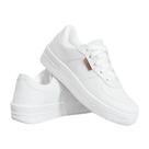 Tênis Feminino Branco Casual Confortável com Solado Plataforma Alto Urbano