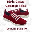 Tênis Feminino Calce Fácil com Cadarço Falso Macio e Confortável