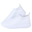 Tênis Feminino Calce Fácil Estilo Meia Respirável Academia Esporte Casual Branco