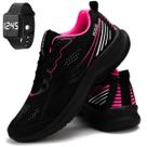Tenis Feminino Caminhada Academia Super Leve Kit Mais Relogio
