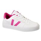 Tênis Feminino Casual Branco com Rose Gold e Branco com Pink