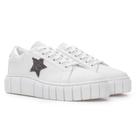 Tênis Feminino Casual Branco Plataforma Sola Alta Estrela Strass Confortável Oversize Brilhante Tênis Feminino Casual Branco Plataforma Sola Alta Estrela Strass Confortável Oversize Brilhante