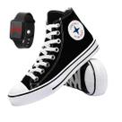 Tenis Feminino Casual Cano Medio Star Macio Relogio Led