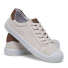 Tenis Feminino Casual Carmina Morana Off White com Sola Branca