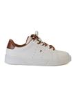 Tênis Feminino Casual com Dois Cadarços - Bebecê - Branco e Caramelo