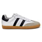 Tenis Feminino Casual Couro Samb Elegante Cor Branco e Preto 34 ao 39