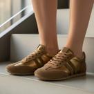 Tenis Feminino Casual Dorf Retro Couro Terra e Bronze