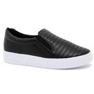 Tênis Feminino Casual Slip On Calce Fácil Preto
