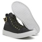 Tênis Feminino Com Fivela Cano Alto Casual Conforto Solado Branco