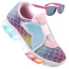 Tenis Feminino De Led Calce Facil Refletivo Infantil Sereia Luzinha + Oculos Tenis Feminino De Led Calce Facil Refletivo Infantil Sereia Luzinha + Oculos