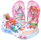 Tenis Feminino De Led Infantil Patrulha Canina Meninas Casual + Chinelo PCFN+CH