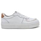 Tenis Feminino Desing Classico Em Couro Confortavel Branco Ouro Tenis Feminino Desing Classico Em Couro Confortavel Branco Ouro