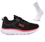 Tênis Feminino Everlast Modelo Alpha Preto/Rosa +Par de Meia