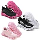 Tênis Feminino Infantil Esporte Sola Trançada Confortavel Kit 3 Peças PINK/PRETO