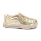 Tênis Feminino Infantil Slip On Metalizado Dourado