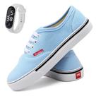 Tenis Feminino Kit Com Relogio Cano Baixo Skateboard Casual Confort