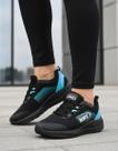 Tênis Feminino Leve Gym Academia Corrida Caminhada Cardio Preto Verde Esportiva
