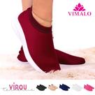 Tênis feminino meia calce fácil slip on leve flexível confortável para caminhada academia vl-05