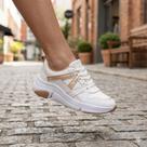 Tênis Feminino Modare Napa Suprema Recortes Branco/Dourado