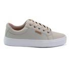 Tênis Feminino na Cor Cinza Modelo Casual Solado Alto na Cor Branca