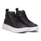 Tenis Feminino Preto Com Solado tratorado Plataforma. Bota Feminina Sola Alta.