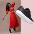 Tenis Feminino preto Sapato Casual Feminino Anti-Derrapante. Modelo Casual Confort. Estilo perfeito para seu evento