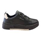 Tenis Feminino Ramarim Casual Conforto Plataforma Amarração Detalhe Metalizado 25-89201 Preto
