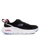 Tênis Feminino Skechers Arch Fit em Mesh Preto/Rosa