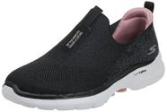Tênis Feminino Skechers GO Walk 6 Preto e Rosa 9,5