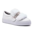 Tênis Feminino Slip On 3 em 1 Casual Strass E Pelúcia