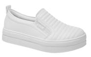 Tênis Feminino Slip On BRANCO Quiz 65-1791 Confortável Matelasse - super Leve Tênis Feminino Slip On BRANCO Quiz 65-1791 Confortável Matelasse - super Leve
