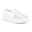 Tênis Feminino Slip On Com Brilho Plataforma Branco Prata Tênis Feminino Slip On Com Brilho Plataforma Branco Prata