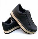 tenis feminino slip on iate plataforma luxo cardaço preto