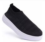 Tênis Feminino Slip On Knit Lps Shine - Preto