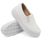 Tênis Feminino Slip On Sola Borracha Calce Fácil Zíper Lateral