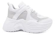 Tenis Feminino Sola Alta Branco E Cinza Macio E Confortavel