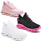Tênis Feminino Solado Confort Trançado Esportivo - 3 Pares Rosa / Branco Tênis Feminino Solado Confort Trançado Esportivo - 3 Pares Rosa / Branco