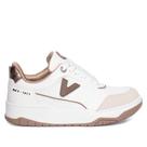 Tênis Feminino Via Marte Casual Recortes Branco/Marrom