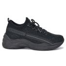 Tênis Feminino Via Marte Knit Lux Preto - 234301