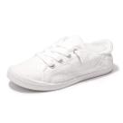 Tênis femininos BENEKER Slip On Canvas, de cano baixo, brancos