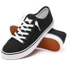 Tênis femininos de lona XRH pretos com cadarço, antiderrapantes, US8,5