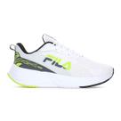 Tênis Fila Racer Comet Branco Preto e Verde Limão - Masculino Tênis Fila Racer Comet Branco Preto e Verde Limão - Masculino